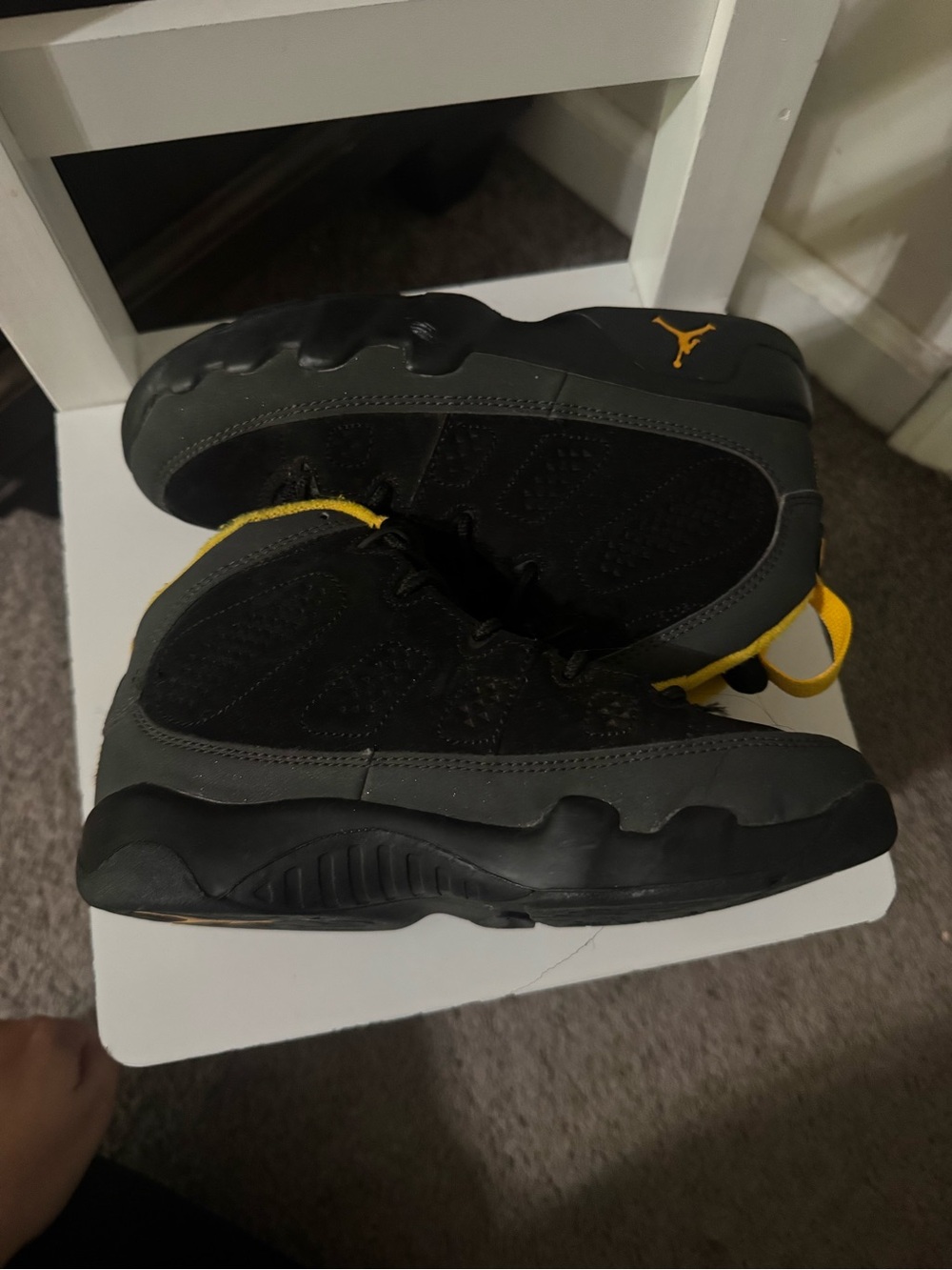 Jordan Kids Black and Yellow Mid-Top Sneakers